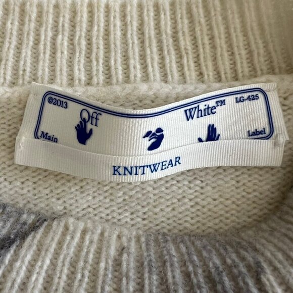 Authenticated Off-White Graphic Wool Crewneck Sweater - Picture 6 of 7